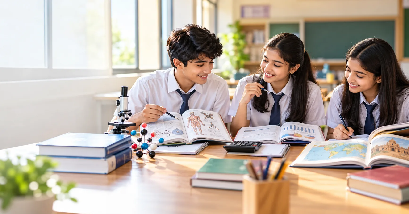 Indian students exploring Science, Commerce and Arts while choosing a stream after Class 10
